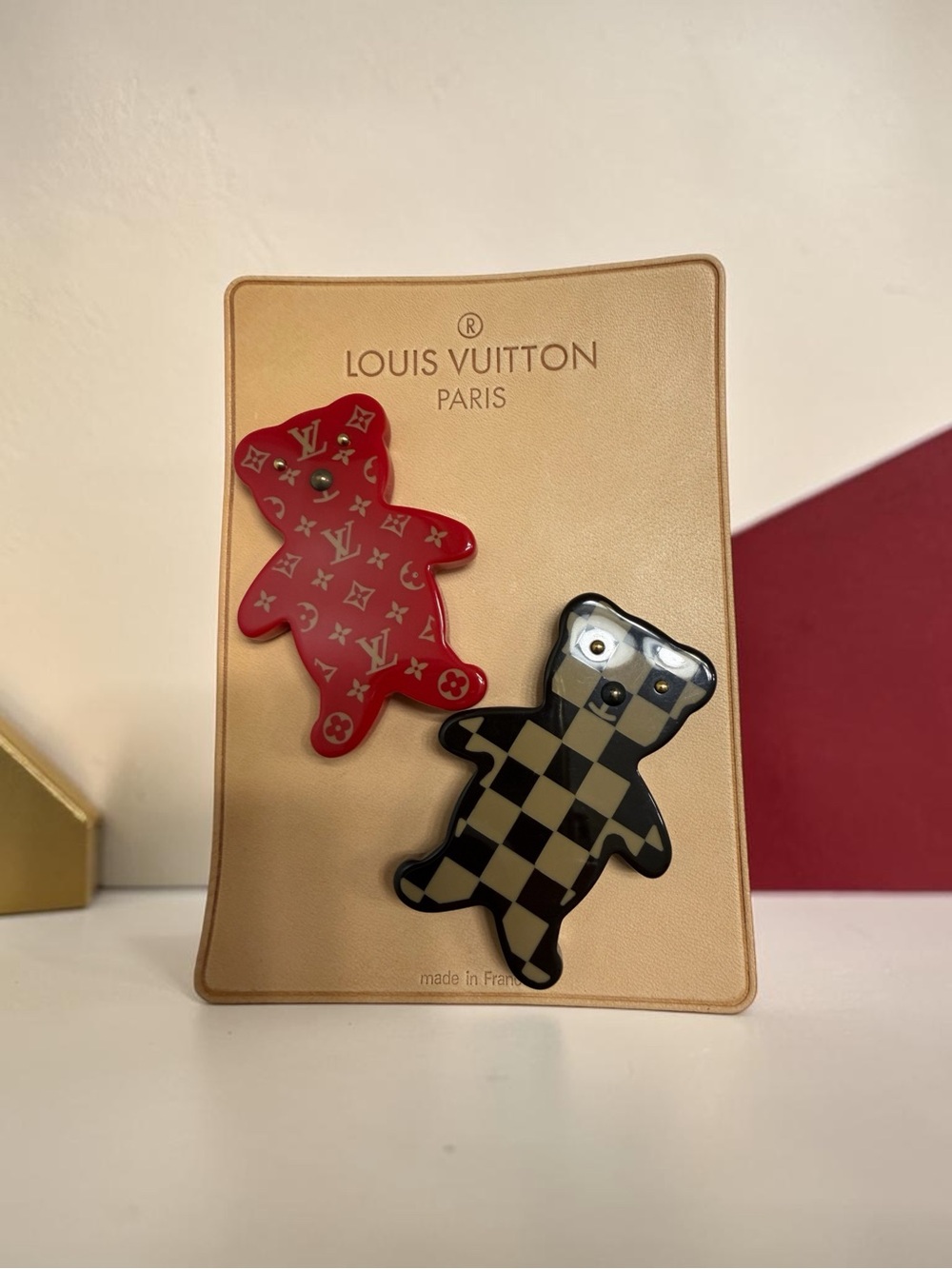 Vintage And Authentic Louis Vuitton “NOUNOURS” Teddy Bear Brooch Set- Circa 2005